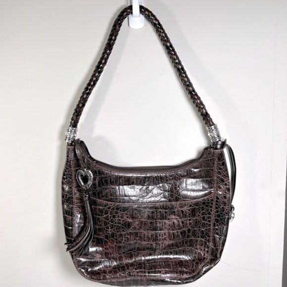 Brighton Brown Croc Leather Purse - Picture 2 of 9